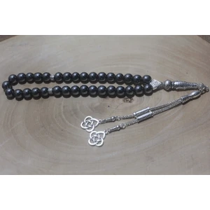 Rd Ekoavm Çift Püskül Kazaz Uçlu Küre Kesim  8 mm Hematit Tespih Tesbih Rdt1234