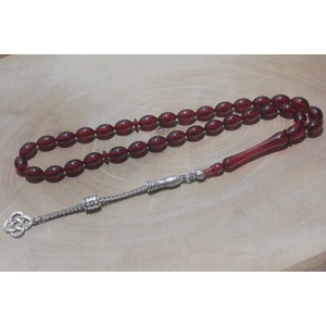 Rd Ekoavm Tek Püskül Kazaz Uçlu Arpa Kesim  6 mm Akrilik Kehribar Benzetmesi Polonya Kehribar Tespih Tesbih Rdt1268