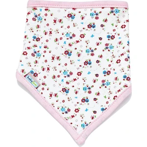 Baby Jem Fular Üçgen Önlük Pembe Biye  Çiçekli