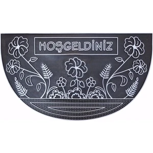 Olunca Sera Kapı Önü Paspas Yarımay Halısız 40x70 cm Gümüş