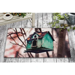 Olunca Yeşil Kuş Kafesi Tasarım Kapı Önü ve Ev İçi Paspas 45x75 cm