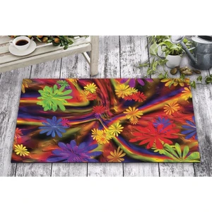 Olunca Yağlı Boya Çiçek Tasarım Kapı Önü ve Ev İçi Paspas 45x75 cm