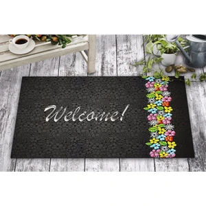 Olunca Çiçekli Welcome Tasarım Kapı Önü ve Ev İçi Paspas 45x75 cm