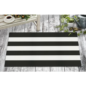 Olunca Siyah Beyaz Tasarım Kapı Önü ve Ev İçi Paspas 45x75 cm