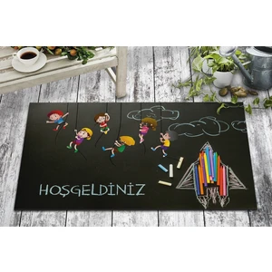 Olunca Kara Tahta Tasarım Kapı Önü ve Ev İçi Paspas 45x75 cm