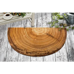 Olunca Kesik Odun Tasarım Kapı Önü ve Ev İçi Paspas 40x70 cm Yarım Ay