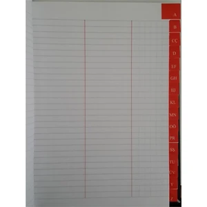 Ticari Fihrist 14x20cm Her İki Harften 24 Yaprak