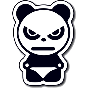 Areksan Angry Panda Sticker 13 cm
