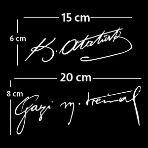 Areksan Atatürk İkili İmza Sticker 20 cm
