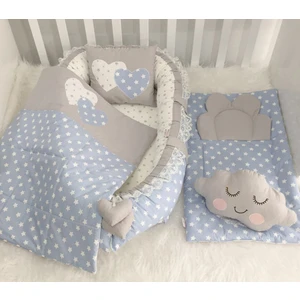 Jaju Baby Babynest Mavi Yıldızlı Lüx Tasarım Babynest Set