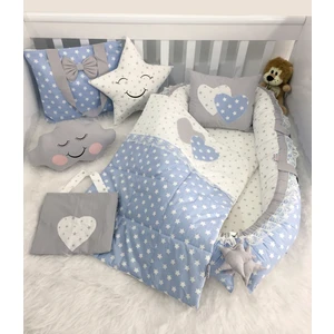 Jaju Baby Babynest Mavi Yıldızlı Lüx Tasarım Babynest Set