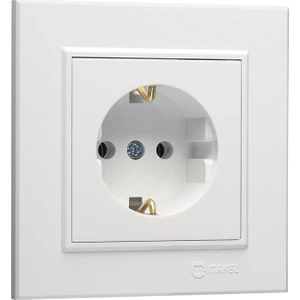 Topraklı Priz Karea  Beyaz