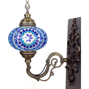 Mozaik Aplik Otantik Gece Lamba El Yapımı Mozaik Bahçe Lambası