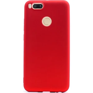 Xiaomi Mi A1 Premier Silikon Kılıf Nano Glass Koruyucu Kırmızı