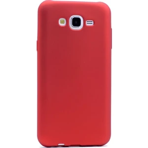Samsung Galaxy J7 Core Premier Silikon Kılıf Nano Glass Koruyucu Kırmızı