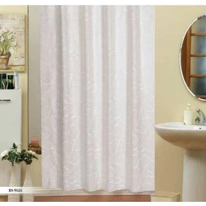 Banyo Perdesi 1x180x200 Tek Kanat Duş Perdesi Halka Hediyeli Duşakabin Perdesi 5026 Beyaz