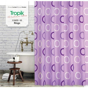 Banyo Perdesi 1x180x200 Tek Kanat Duş Perdesi Halka Hediyeli Duşakabin Perdesi Duşakabin Perdesi 5033 Lila