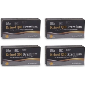 Krinol Q10 Premium - Krill Yağı ve Koenzim Q10 - 30 Kapsül - 4 Kutu