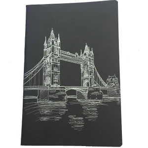 17x24 cm Tel Dikişli Siyah Defter 40 Yaprak 90 gr. SYH17
