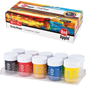 Red Apple  Guaj Boya 10 Renk 10x25 ml. RG103-10