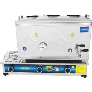 Tüplü 3 Demlikli 40 Lt Lpg Li Gazlı Çay Ocağı Kazanı Çift Tabanlı