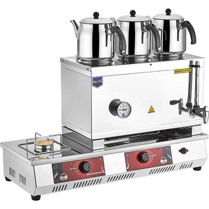 Doğalgazlı Çay Kazanı Üç Demlikli 33 Lt Remta  Çay Ocağı Makinesi-DEMLİK DAHİL DEĞİLDİR