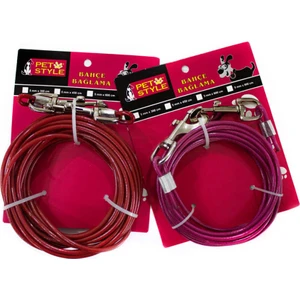 PetStyle Plastik Kaplı Bahçe Bağlama Çelik Halatı 6 mt