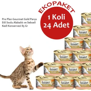 Gourmet Gold Alabalıklı ve Sebzeli Yetişkin Kedi Konservesi 85 Gr X24 Adet