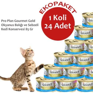 Gourmet Gold Okyanus Balığı ve Sebzeli Kedi Konservesi