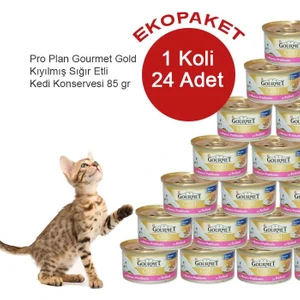 Gold Kıyılmış Sığır Etli Kedi Konserve Maması 24 Al 20 Öd