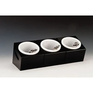 3 Bölmeli Siyah Bıçak Çatal Kaşık Standı 48 X 18 X 18 Cm