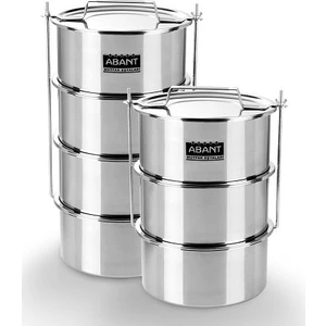 Paslanmaz Çelik Yemek Saklama Kabı Sefer Tası Termosu 4 Lü 24X12