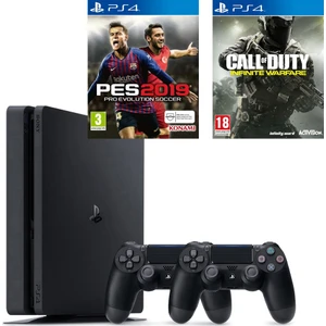 PS4 Slim 500Gb Oyun Konsolu + 2. PS4 Kol + PS4 Pes 19 + PS4 Call Of Duty