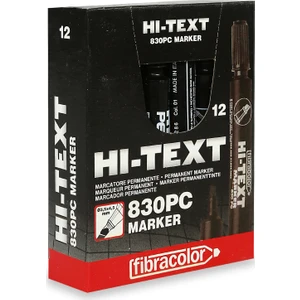 Hı-Text Permanent M. Kesik Uçlu Siyah 830Pc 12'li