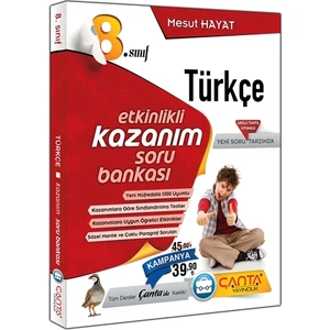 Çanta Yayınları 8. Sınıf Türkçe Etkinlikli Kazanım Soru Bankası 2019 Yeni Müfredat