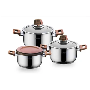 9 Prç Piazza Çelik Tencere Set  Rose Gold
