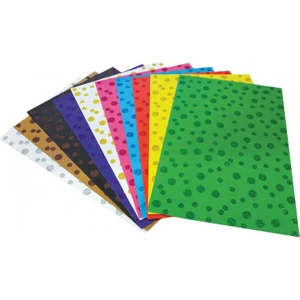 Simli Nokta Desenli Kağıt 10 Renk 10 Lu 20 x 3 cm