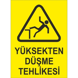 Sticker Master Yüksekten Düşme Tehlikesi Uyarı Levhası Sticker Etiket Oto Motor Pc Etiket