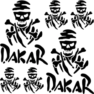 Sticker Master Dakar Kurukafa Sponsor Set Sticker Oto Motor Pc Etiket