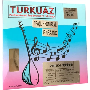 Cg518 .18 Mm Pyramid + Krom Bamlı Takım Tel Kısa Sap Bağlama Teli 018