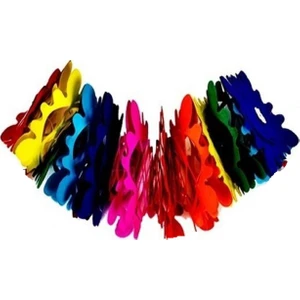 1 Adet Rengarenk Çiçekli Kağıt Uzar Süs Doğum Günü Parti Süsü