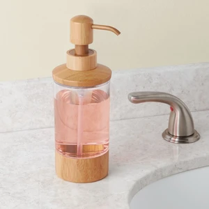 Sıvı Sabunluk Bambu Kaplamalı Model Banyo Aksesuarı