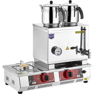 Doğalgazlı Çay Ocağı Çift Demlikli 23 L Çay Kazanı Makinesi-DEMLİK DAHİL DEĞİLDİR