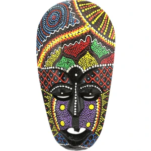 Ahşap Renkli Antik Maske Duvar Süsü