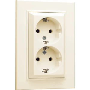 İkili  Topraklı Priz  Karea   Krem  Makel