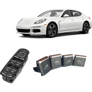 Porsche Panamera 4 Adet Cam Kaldırma İndirme Düğme Seti Porsche Panamera Cam Düğmesi