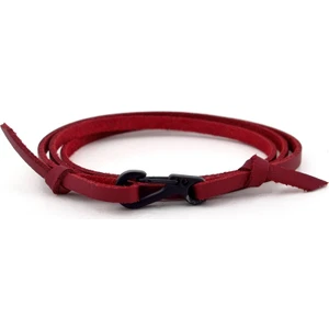 Metal Kancalı Üç Sıra Bordo Deri Erkek Bileklik Bt486