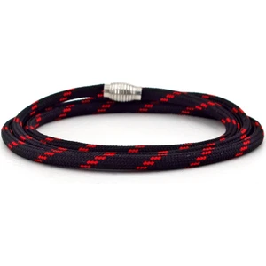 Siyah Kırmızı Desen Paracord Üç Sıra Erkek Bileklik Bt533