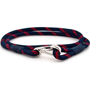 Kırmızı Lacivert Paracord Metal Kanca Erkek Bileklik Bt549