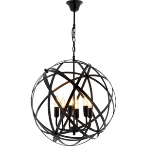 AVONNI AV-4183-6BSY Siyah Boyalı Modern Avize E14 Metal 50cm